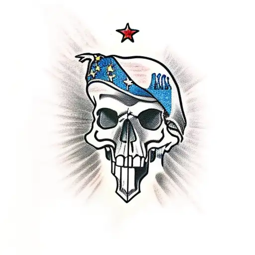 Skull Whith French Flag