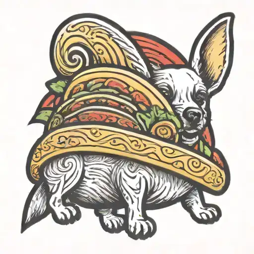 A Taco With Dog Ears And A Dog Tail But No Dog Body Or Head
