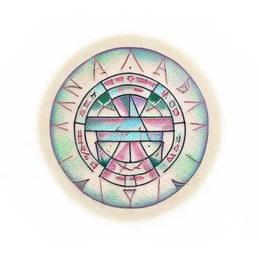 Magic Rune Enclosed In A Circle