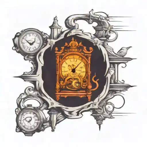 Inside Would Be A Black And White Clock Stretched Out