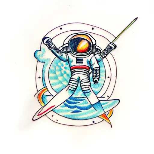 Astronaut With Saturn