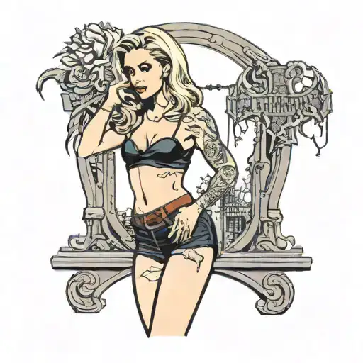 Buffy The Vampire Slayer In Sexy Underwear Standing In A Dark Cemetary