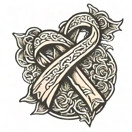 Cancer Ribbon Intertwined