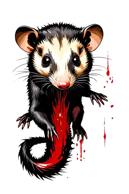 Hanging Opossum Bloody