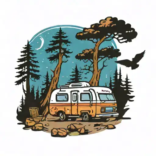 Rv Camping Scene