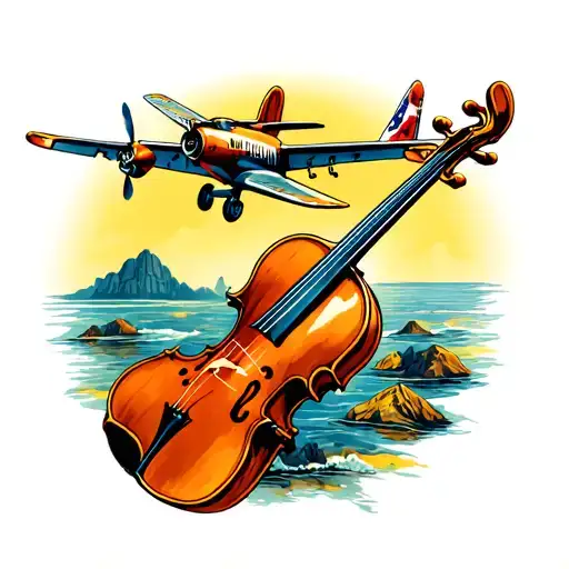 Airplane And Violonchelo