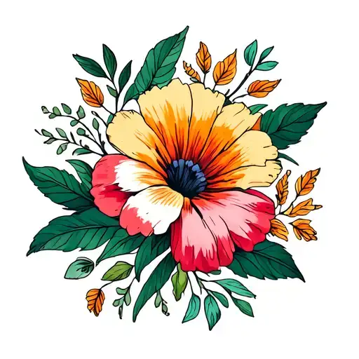 August And December Birth Flower Intertwined