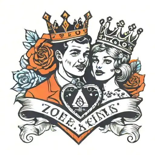 Zoe With A Heart And James With A Crown