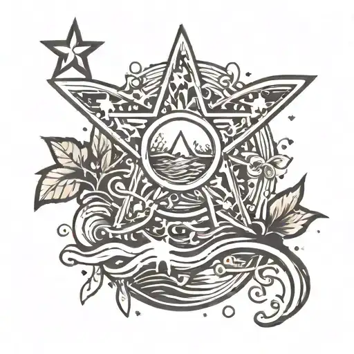 Water Brook And A Star Passing