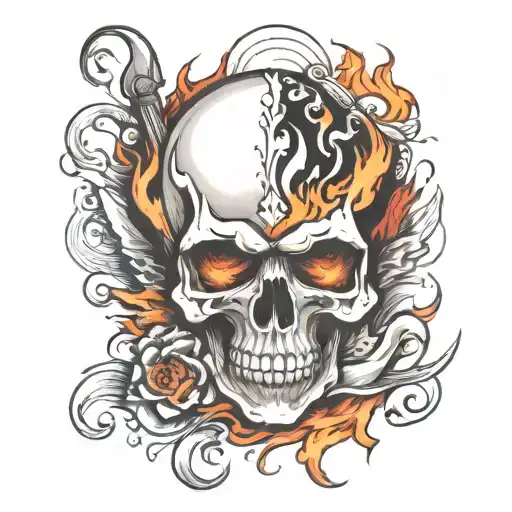 Skull And Fire Coming
