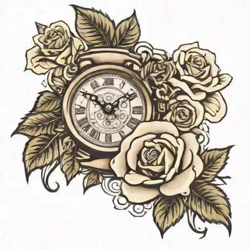 Bracelet Watch And Rose Growing