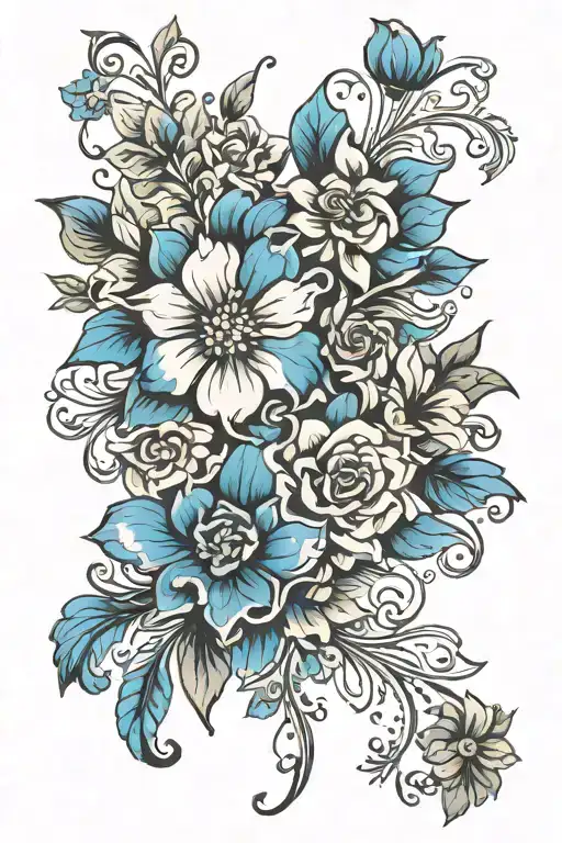 Blue Floral Plate Style And Particle Collision Patterns