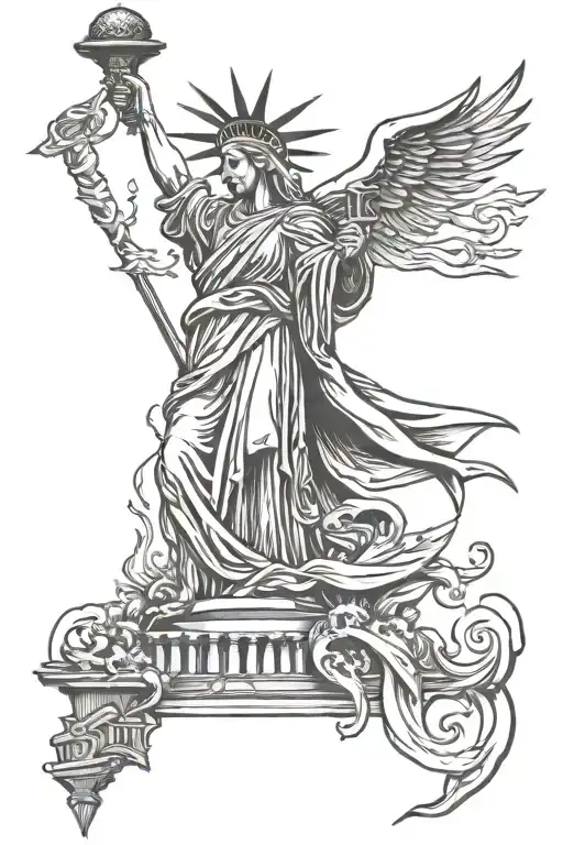 Grim Reaper As The Statue Of Liberty Statue