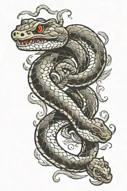 Snake Wrapped Around Lower Leg