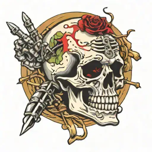 Dirty Hands Clean Money Barb Wire Skulls Hand