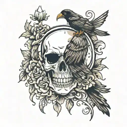 Skull And Raven