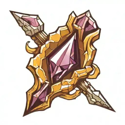 Shattered Amethyst Gem Inside Crystal Clear Lake