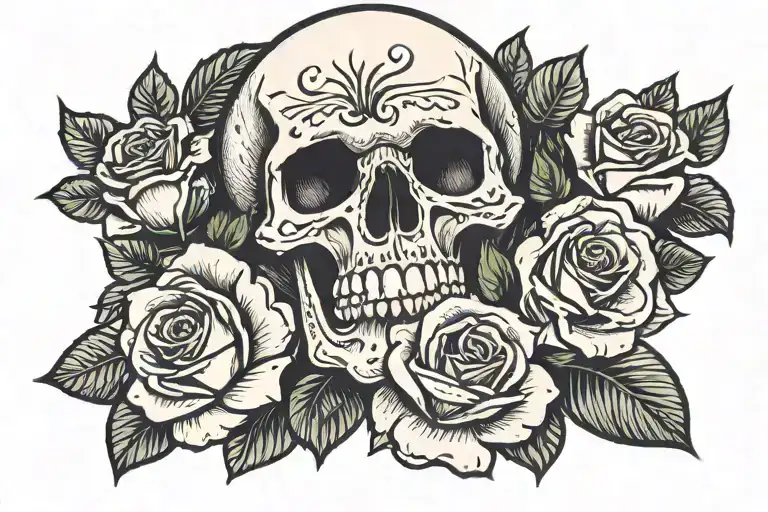 Skull With Roses