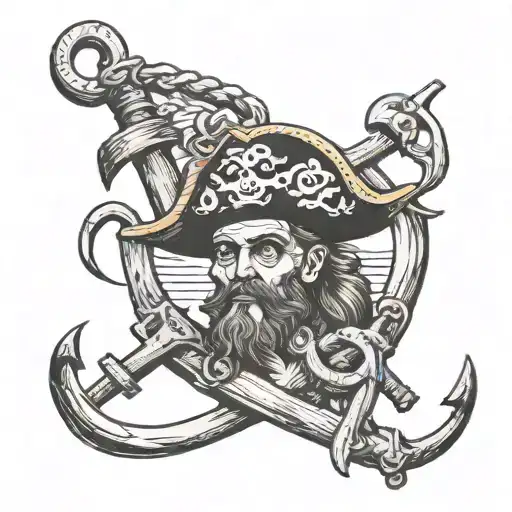 Pirates On Boat Anchor Hanging