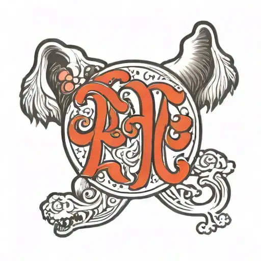 Dog Memorial Tattoo With The Letters R&m