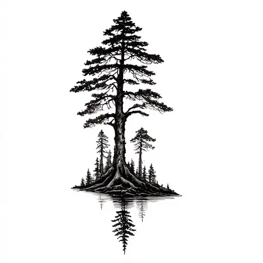 Thick Forest With Detailed Tree