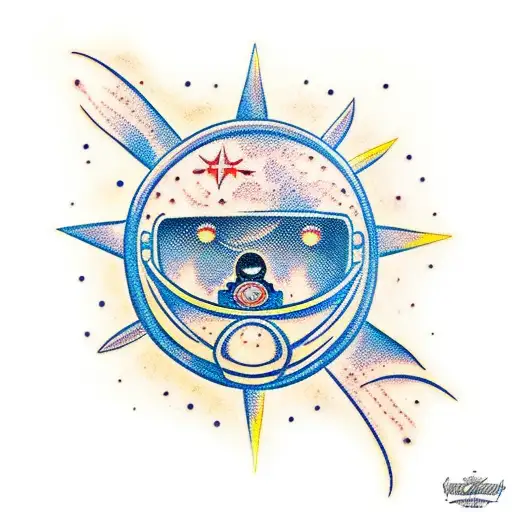 Astronaut Full Height In Ed Hardy Style American Traditional