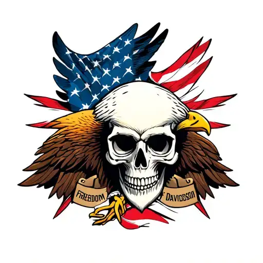 Skull Eagle Freedom Harley Davidson