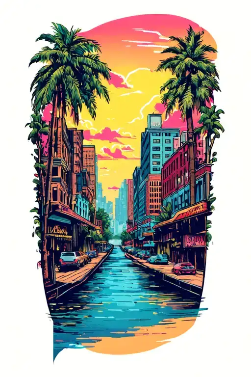 Vice City Landscape Theme Sleeve