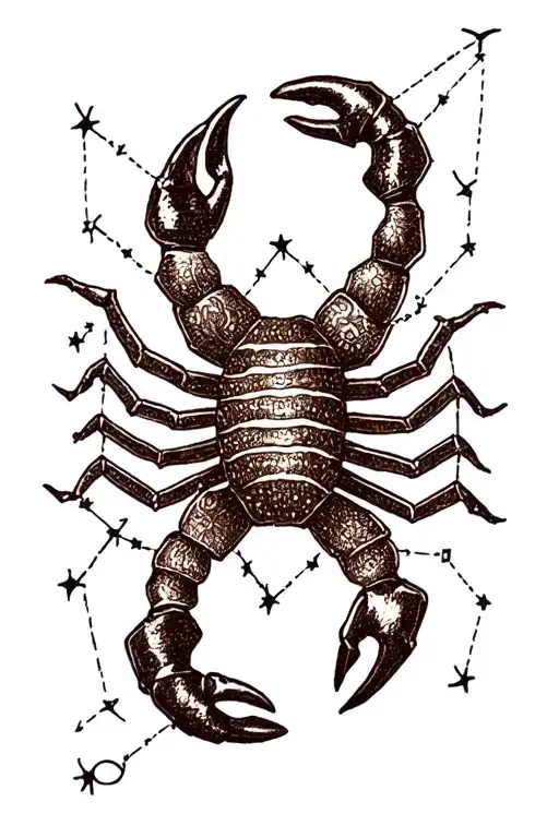 Scorpio And Cancer Constellation Intertwined