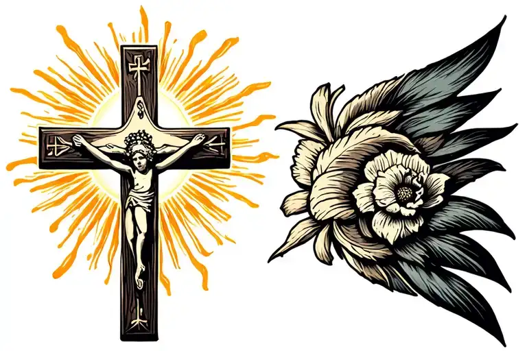 Religious Cross In Sunlight
