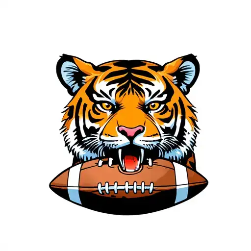 Tiger With A Football
