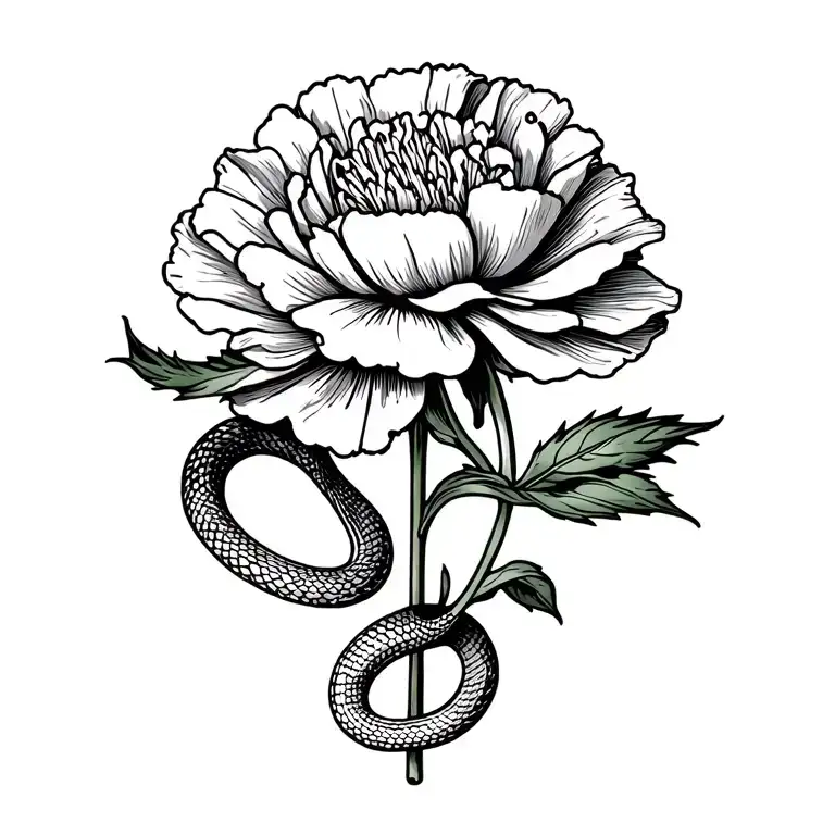 Carnation With Snake Wrapped