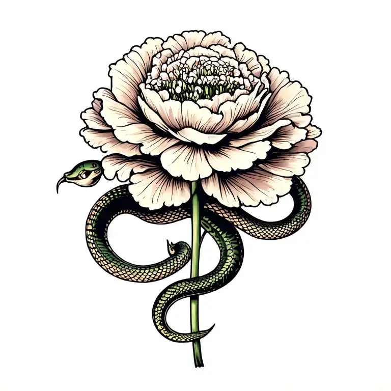 Carnation With Snake Wrapped