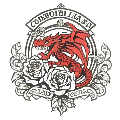 Combine The Club De Futbol Alianza Lima Logo With A Traditional Style Dragon Intertwined With Roses