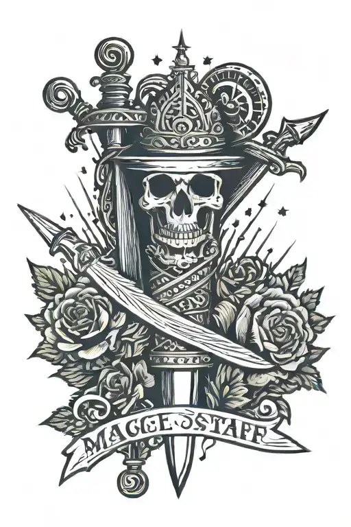 Dagger And Magic Staff