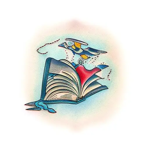 An Open Book With Pages Flying