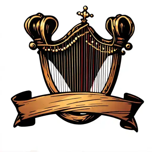 Harp With Crown Adorned