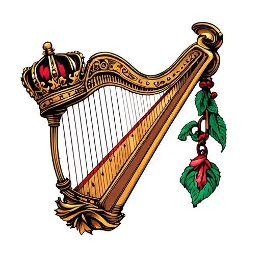 Harp With Crown Hanging