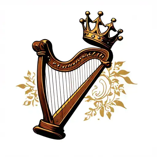 Harp With Crown Hanging