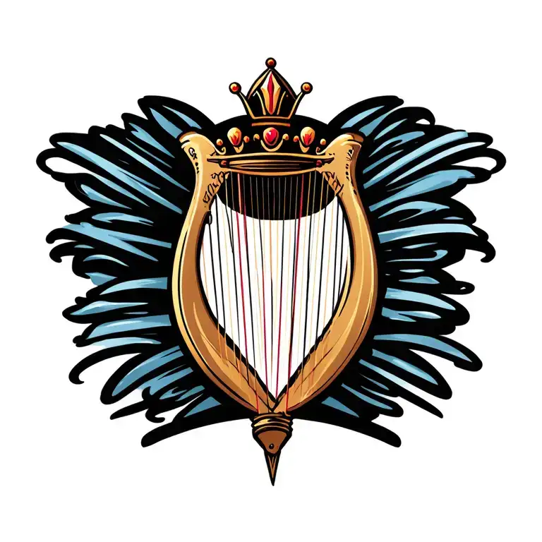 Harp With Crown Hanging