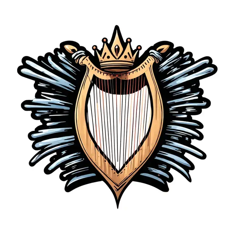 Harp With Crown Hanging