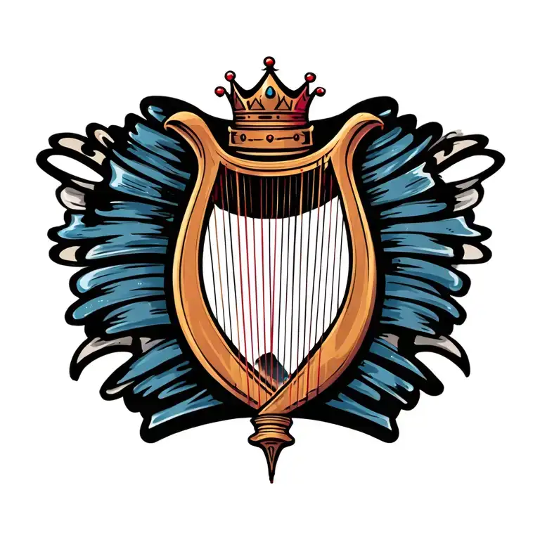 Harp With Crown Hanging