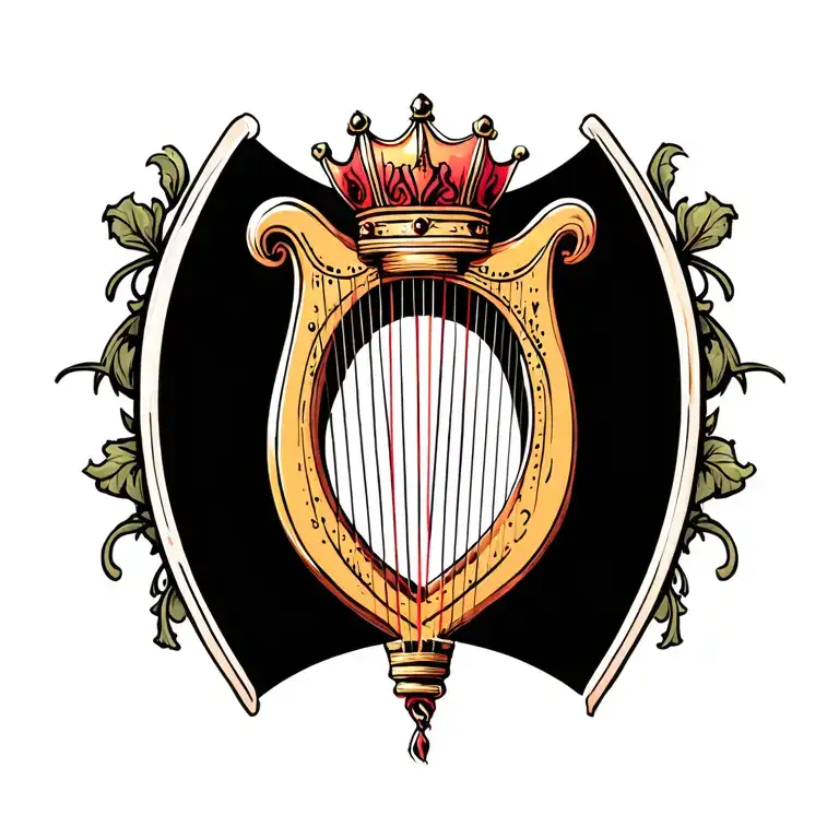 Harp With Crown Hanging