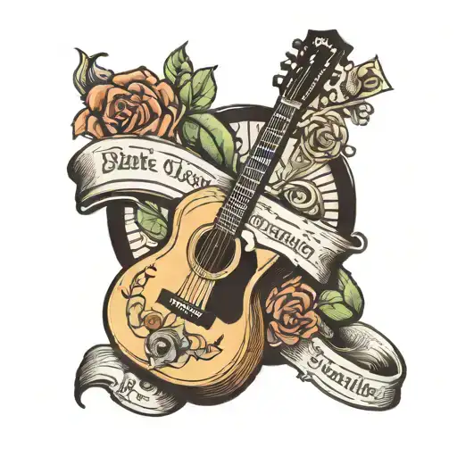 Guitar With Bible In The Background