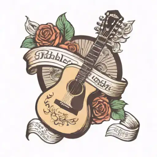 Guitar With Bible In The Background