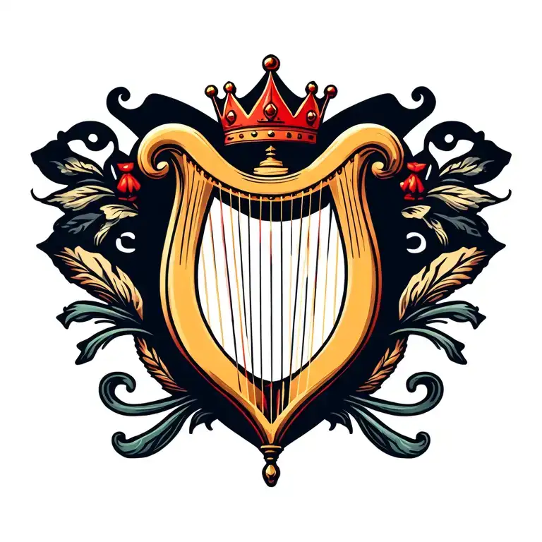 Harp With Crown Hanging