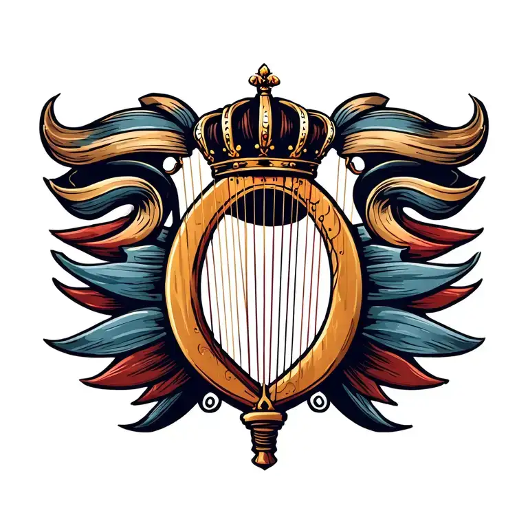 Harp With Crown Hanging