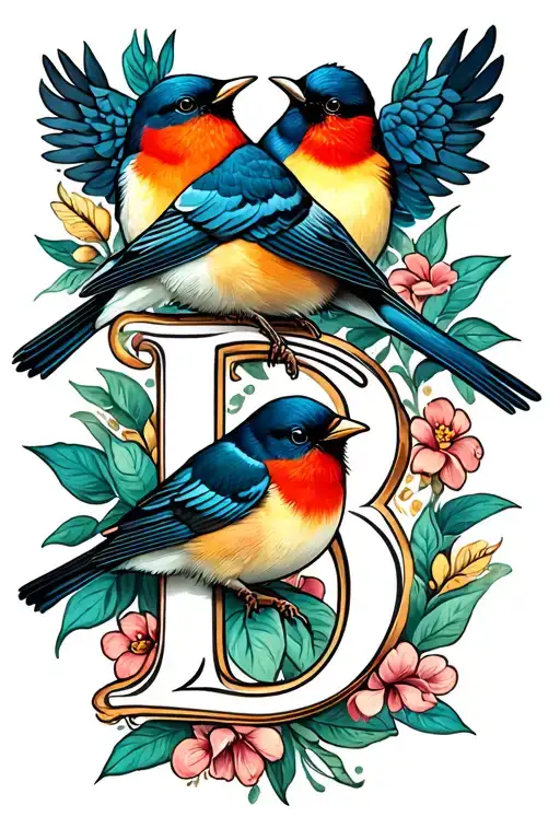 Letter D 3 Little Birds