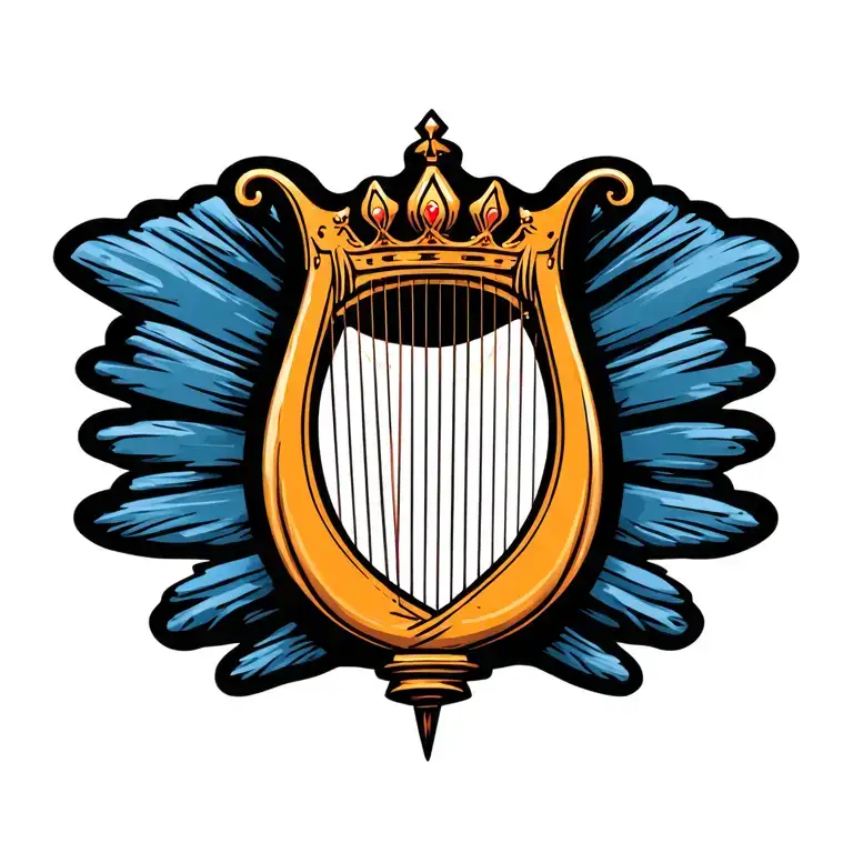 Harp With Crown Surrounded