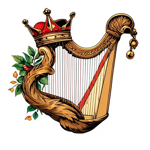 Harp With Crown Hanging